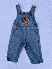 Vintage Disneyland Store Pooh & Friends Overalls Size 12M 90s Denim Embroider