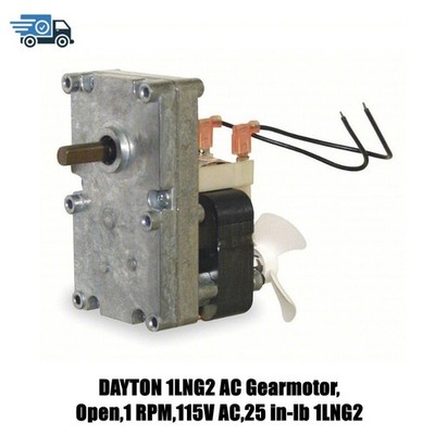 ''DAYTON 1LNG2 AC Gearmotor,Open,1 RPM,115V AC,25 in-lb 1LNG2 ''