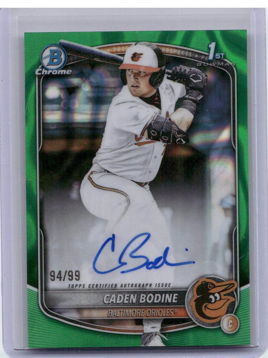2025 Bowman Chrome Draft Green Lava Refractor #CPACB Caden Bodine Auto /99
