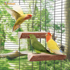 Parrot Cage Perch, Wooden Platform for Birds 2 Packs 