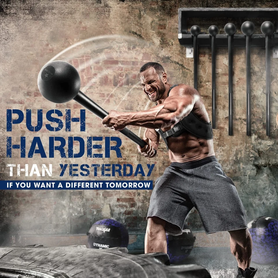 Sino de maça de aço Yes4All para treinamento de força, ombro, alças e antebraços - Imagem 3 de 4