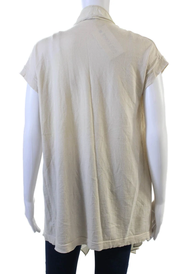 Suéter Bohemio Rivamonti Mujer Beige Manga Corta Mezcla Algodón Talla S Foto 3 de 4