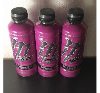 Monster Hydro Energy Water Purple Passion 20 Fl Oz Bottles (3 Pack)