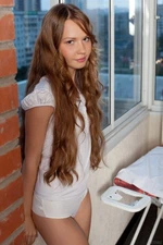 ACEO Card redheaded teenager in a body suit