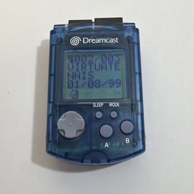Sega Dreamcast VMU Visual Memory Unit Clear Smoke Blue Grey HKT-7000 w/Cover