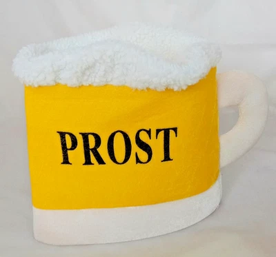 KARNEVALSTEUFEL Bierhut Partyhut Bierglas Hut Männerhut Biermaßhut Prost gelb weiß 1292602-113