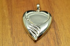 925 Sterling silver heart with angel wings pendant charm