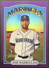 Jose Marmolejos 2021 Topps Heritage Chrome Purple Refractor Rookie Card RC #658. rookie card picture