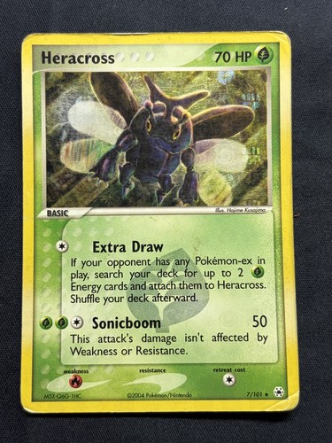 Heracross 7/101 Rare Hidden Legends Pokemon Reverse Holo DAMAGED