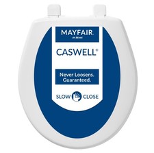Caswell Modern Slow Close Toilet Seat, Durable Plastic Seat, Made in USA, Round,