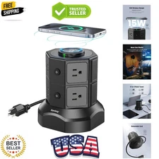 Power Strip Tower, Surge Protector Tower, 1050J 13A Charging Station with 12 ...