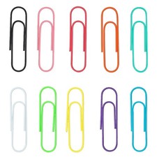 100 Pack 4 Inches / 100mm Paper Clips Extra Large Jumbo - Assorted Color 100m...