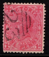 Australia Victoria 1905 One Penny 1d red perf 12 x 12&frac12; SG417 Used numeral 23
