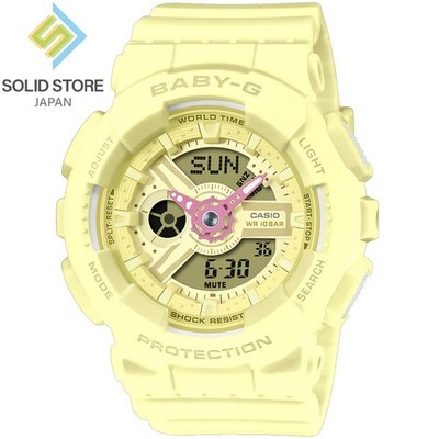 CASIO BABY-G BA-110AH-9AJF ViVid Accent Hands Analog Digital Watch Yellow 43.4mm