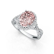 Sterling Silver Semi Mount Ring Setting Oval OV 10X8mm Halo with White Topaz