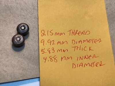 Lot Of 2 Vintage NOS Pocket Watch 9.92mm Diameter Crowns W/2.15mm Thread-Tap 0