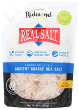 Redmond Real Sea Salt - Natural Unrefined Gluten Free Coarse 16 Ounce Pouch 1 pk