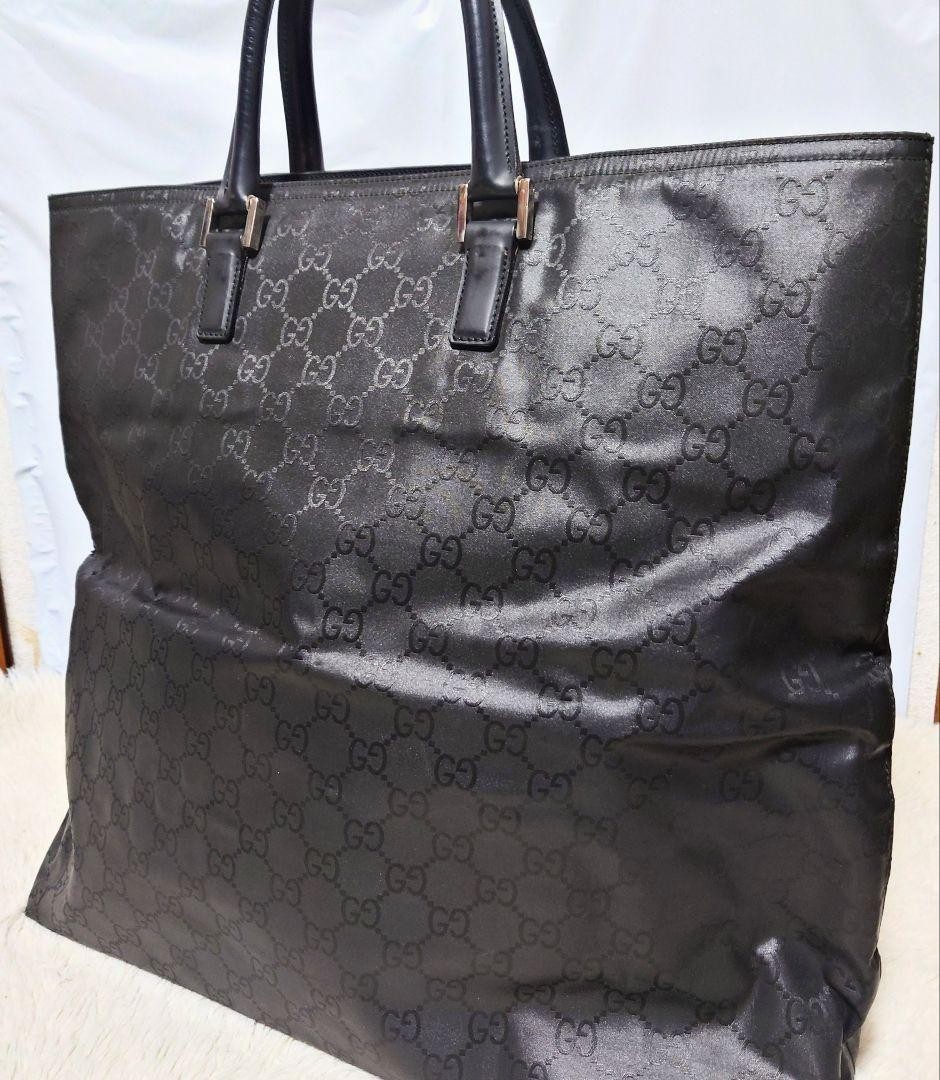 Gucci GG Boston Bag Tote Large Capacity Black Used