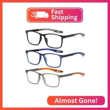 Reading Glasses for Men TR90 Sporty Design Blue Light Blocking Reader Flexible C