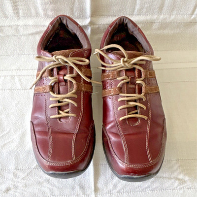 Sylish Rockport Comfort Brown Leather Lace-Up Sneakers Men's Casual Shoes 11.5M