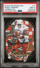 2014 Flair Showcase Jambalaya #17 Barry Sanders Auto PSA 9, 10 Mint! Pop 1.