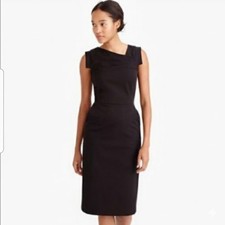 J.Crew · 12 · Promotion Dress Sheath · Cotton Viscose Blend · Black Pockets
