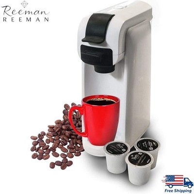 Caynel Single Serve K-Cup Pod Coffee Maker Brewer Removable Water Tank White 14z