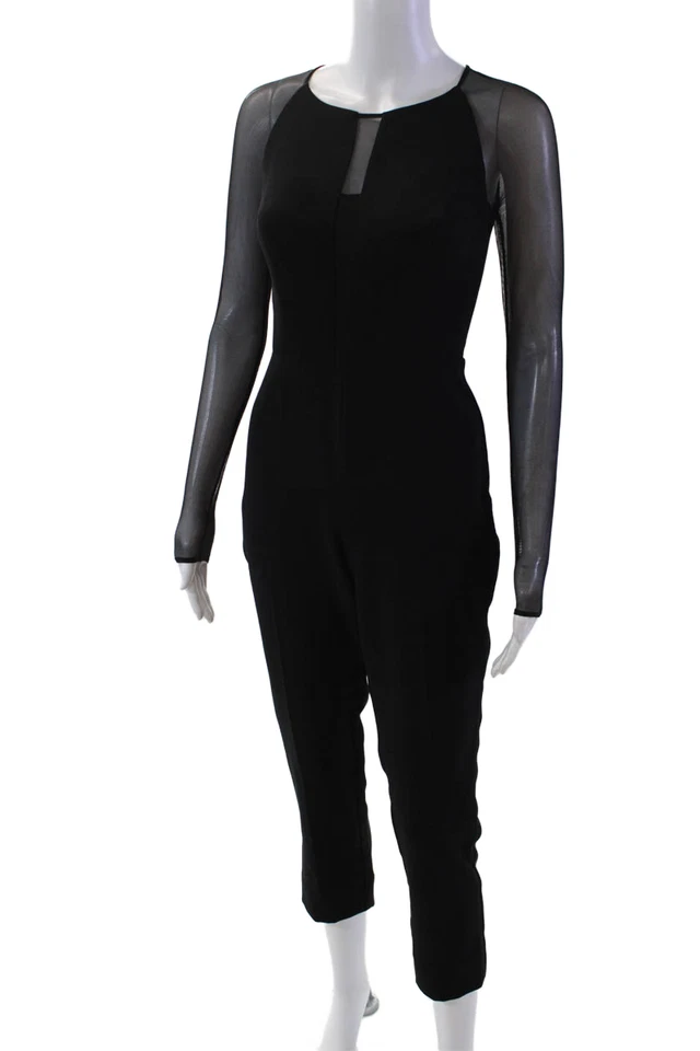 Mono Ralph Lauren Para Mujer Cuello Redondo Transparente Mangas Largas Negro Talla 0P Foto 2 de 4