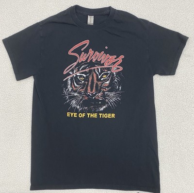 survivor eye of the tiger Tshirt Adult Small Black (fits Like Xsmall)