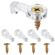 50 Pack Glass Retainer Clips Kit Glass Cabinet Clips with Screws for Fixing