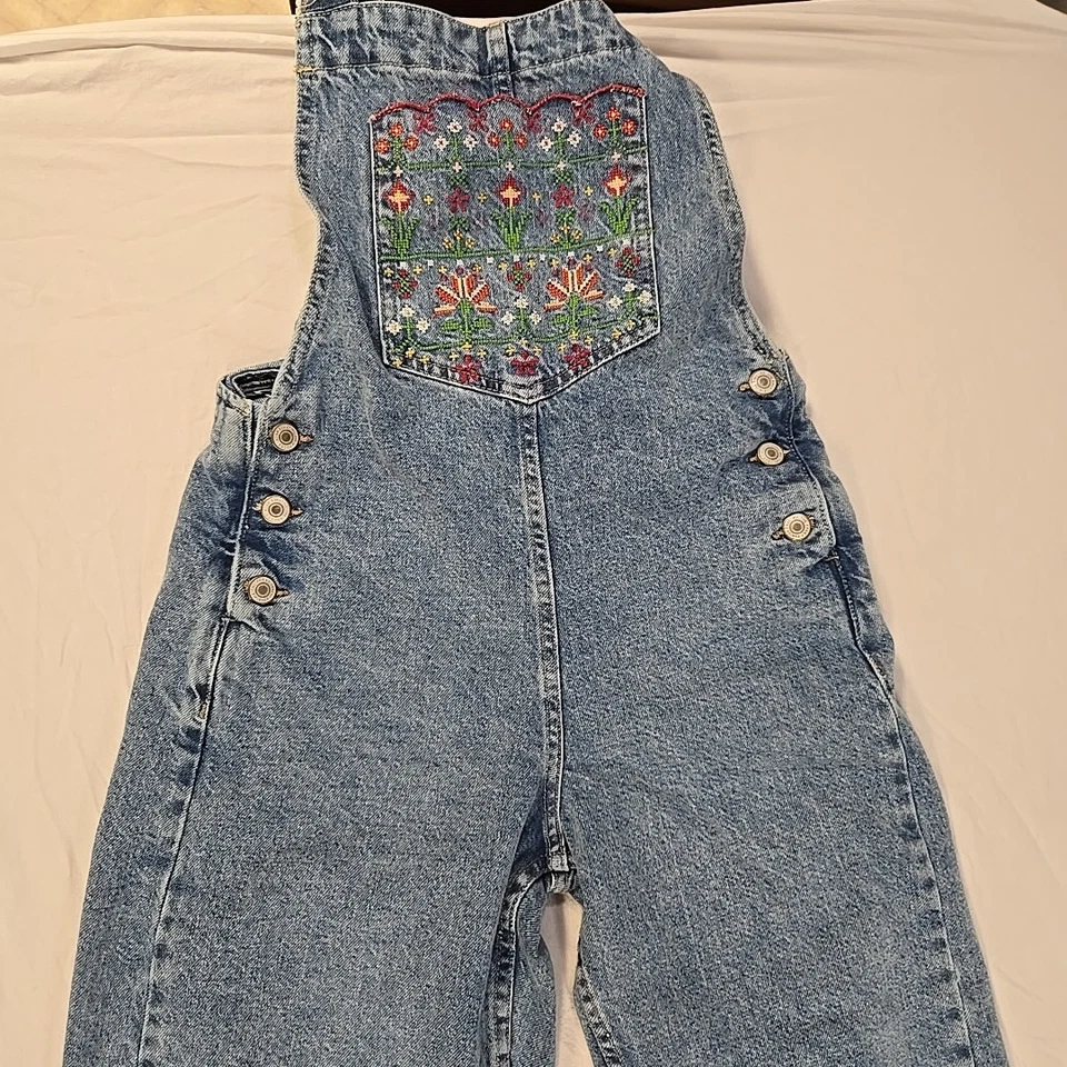 Mono vaquero Free People We The Free pierna recta azul talla XS bordado Foto 3 de 4