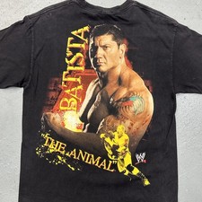 Vintage Batista T Shirt Mens Large Double Sided The Animal WWE Umaga 2 Sided