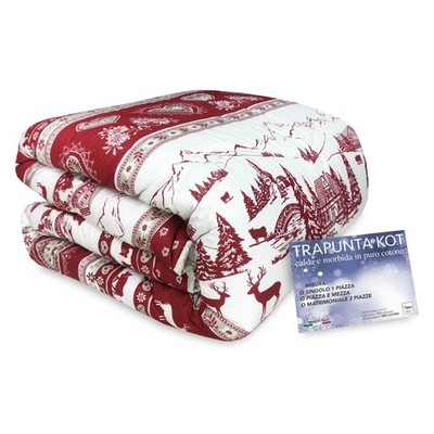 KOT STEPPDECKE   Tiroler DIS. GARDENA made IN ITALY reine Baumwolle