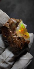 Natural Ethiopian Opal Rough Welo  Flashy Fire Play Of Color Specimen Facet 33 C