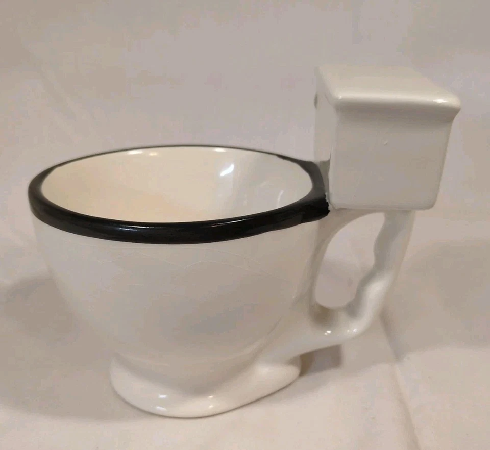 Big Mouth Ceramic Toilet Bowl Coffee / Tea Mug Gag Gift Toilet Shaped Mug - Image 3 of 4