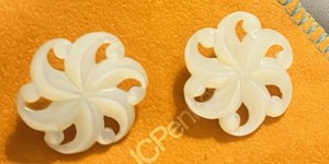 EX RARE Antique Pair of mother Of Pearl Buttons, ca., 1880s/1890s