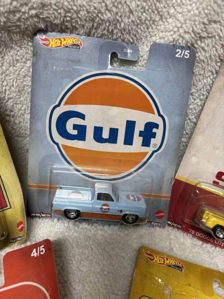 Juego completo de 5 Lion Head Gulf Shell Agip Valv Hot Wheels 2020 vintage combustible y aceite Foto 3 de 4