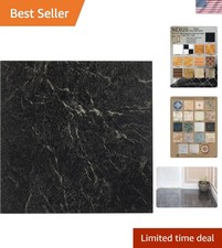 Modern Marble Black and White Vinyl Tiles: 20-Pack, Easy to Install 12" x 12"
