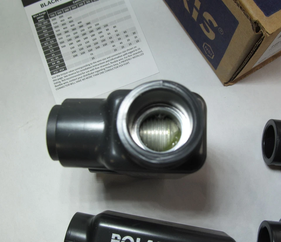 4-PACK NEW NSI POLARIS BLACK ISR-250 MCM 6-AWG INSULATED INLINE SPLICE - Image 3 of 4