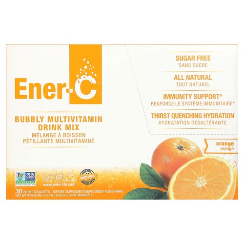 Bubbly Multivitamin Drink Mix, Sugar Free, Orange, 1,000 mg, 30 Packets, 0.2 oz