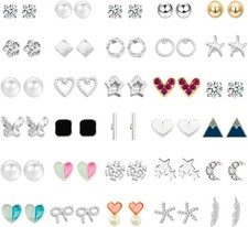 30 Pairs Colorful Hypoallergenic Cartoon Stud Earrings for Girls  Women