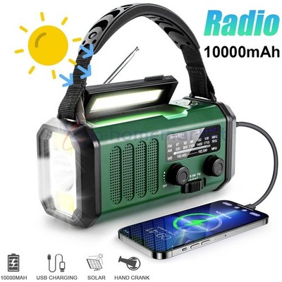 Multifunction Emergency Radio AM/FM/WB Weather Solar Hand Crank Generator Radio