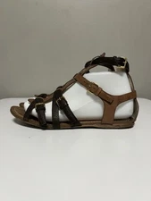 Miu Miu women flat strappy Daino summer leather gladiator sandal EU 38.5 US 8.5