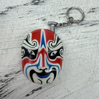 Chinese Peking 2001 Opera Mask Lighter Kabuki Mask Face Key Chain 33331