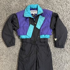 VTG 80s 90s Fera Skiwear Women's One Piece Ski Suit Ladies Sz. 6 Colorblock