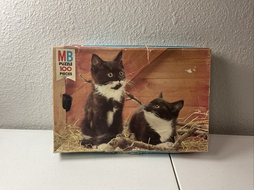 Complete Milton Bradley Kittens Vintage Junior 100 Piece Puzzle 16X11"