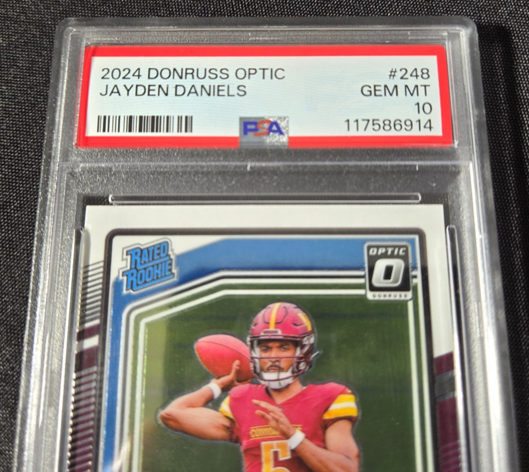 2024 Donruss Optic Jayden Daniels #248 PSA 10 GEM MT Rated Rookie Commanders RC view 3