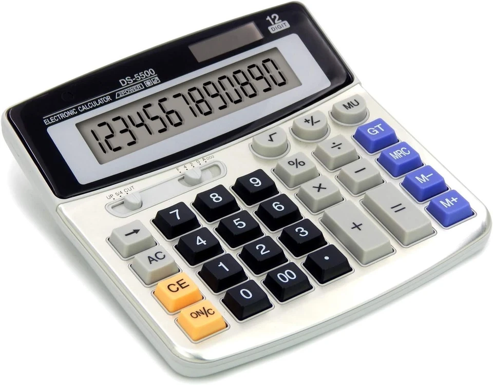 Lightweight 12-Digit LCD Calculator - Solar & Battery Powered for Versatile Use - Image 3 of 4