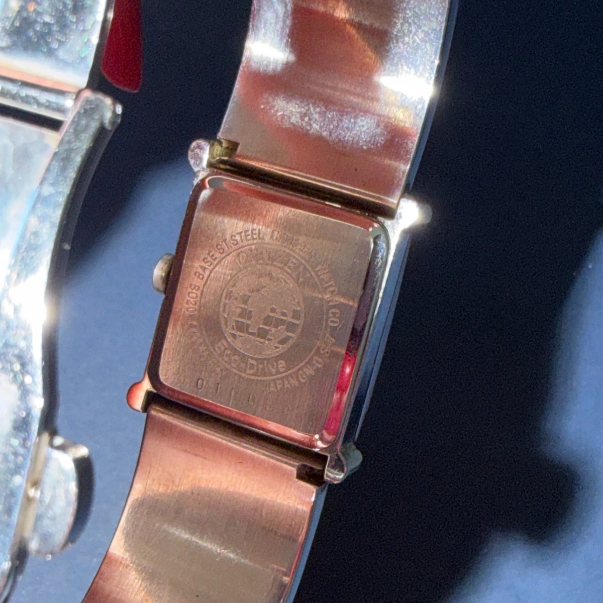 Vintage Citizen Eco Drive White Square Dial Womens Watch Two 