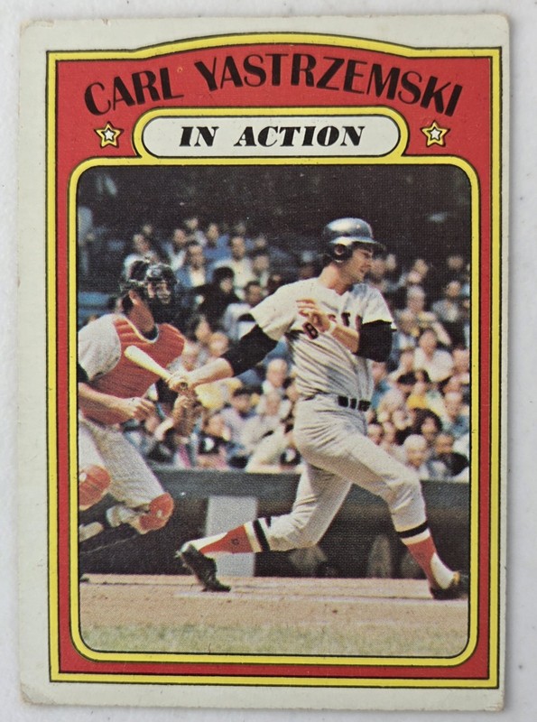 1972 Topps Boston Red Sox #  38 CARL YASTRZEMSKI  In Action Card